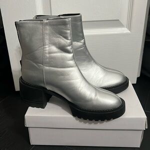 Silver heel boots